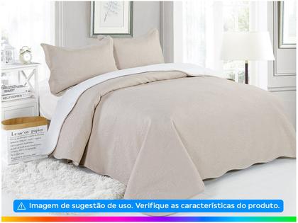 Imagem de Colcha Casal Patchwork Lisa Ultrasonic Sultan 03 Pçs Vitória
