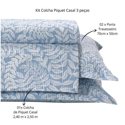 Imagem de Colcha Casal Piquet Dohler 03 Peças Estampada 2,20x2,50m