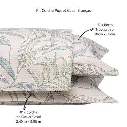 Imagem de Colcha Casal Piquet Dohler 03 Peças Estampada 2,20x2,50m