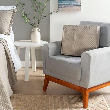 Imagem de COLCHA CHESS SOLTEIRO 2 PEÇAS Micropercal 200 FIOS ACOMPANHA BAG