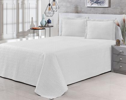 Imagem de Colcha Cobre Leito Bia Matelada 3D Para Cama Queen 200 Fios Conforto e Maciez