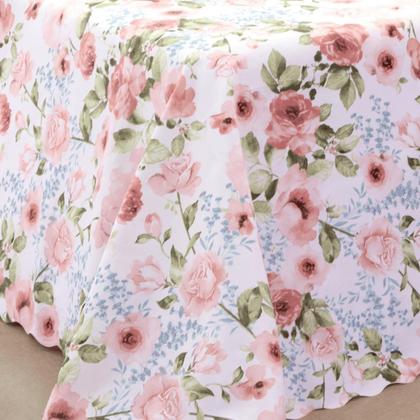 Imagem de Colcha Cobre Leito Cama Casal Queen Size 03 Peças Floral Premium Entrega Imediata