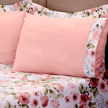 Imagem de Colcha Cobre Leito Cama Casal Queen Size 03 Peças Floral Premium Entrega Imediata