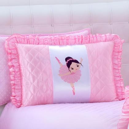 Imagem de Colcha Cobre Leito Cama Solteiro Menina Bailarina com Babado