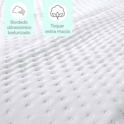 Imagem de Colcha Cobre Leito Casal kit 3 peças Dupla Face Micro Percal Macio Ultrassônico - BF Colchões