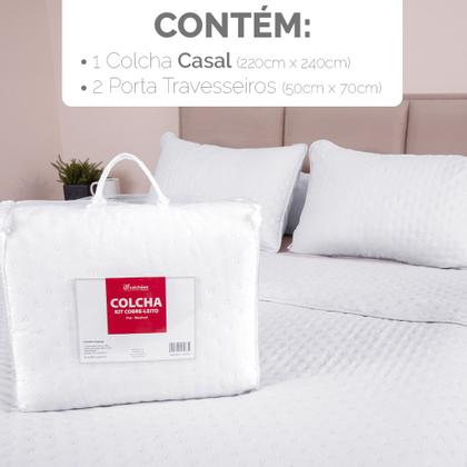 Imagem de Colcha Cobre Leito Casal kit 3 peças Dupla Face Micro Percal Macio Ultrassônico - BF Colchões