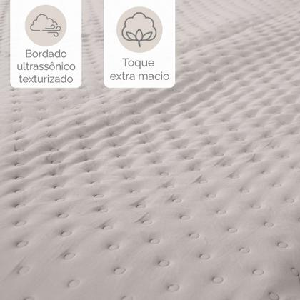 Imagem de Colcha Cobre Leito Casal kit 3 peças Dupla Face Micro Percal Macio Ultrassônico - BF Colchões