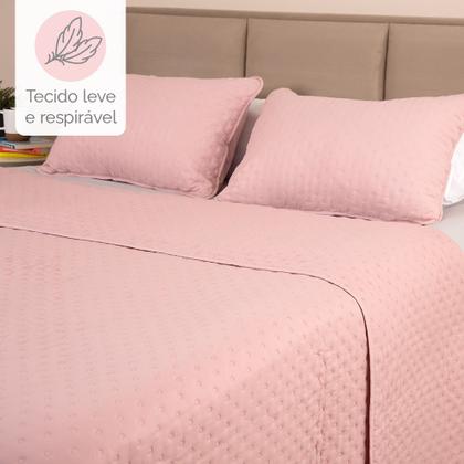 Imagem de Colcha Cobre Leito Casal kit 3 peças Dupla Face Micro Percal Macio Ultrassônico - BF Colchões