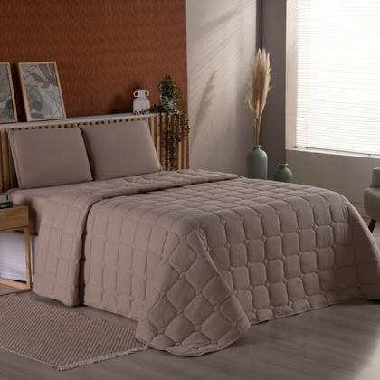 Imagem de Colcha Cobre Leito Casal Queen Malha 100% Algodão 3 Peças Dupla Face Matelado Luxo