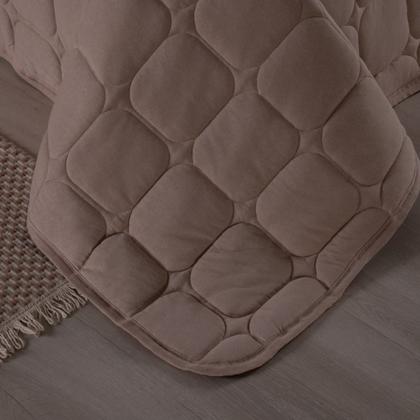 Imagem de Colcha Cobre Leito Casal Queen Malha 100% Algodão 3 Peças Dupla Face Matelado Luxo