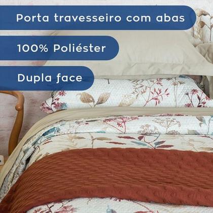 Imagem de Colcha Cobre Leito Casal Roupa De Cama Dupla Face Kit 3 Pçs