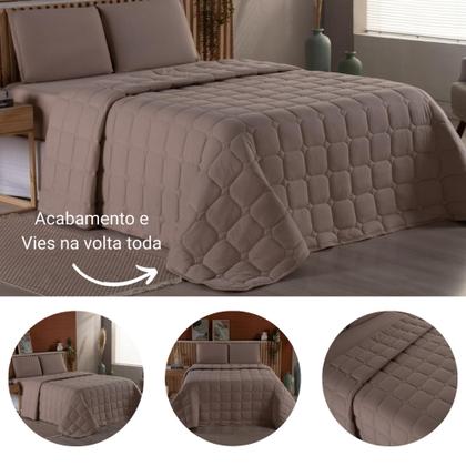 Imagem de Colcha Cobre Leito King 3 Peças 100% Algodão Malha Dupla Face Matelado