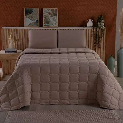 Imagem de Colcha Cobre Leito King 3 Peças 100% Algodão Malha Dupla Face Matelado