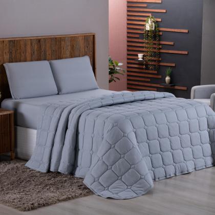 Imagem de Colcha Cobre Leito King 3 Peças 100% Algodão Malha Dupla Face Matelado