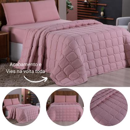 Imagem de Colcha Cobre Leito King 3 Peças 100% Algodão Malha Dupla Face Matelado