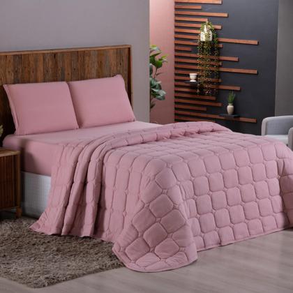 Imagem de Colcha Cobre Leito King 3 Peças 100% Algodão Malha Dupla Face Matelado