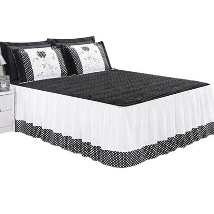 Imagem de Colcha Cobre leito King 3 Peças Bordada com Babado Kamila