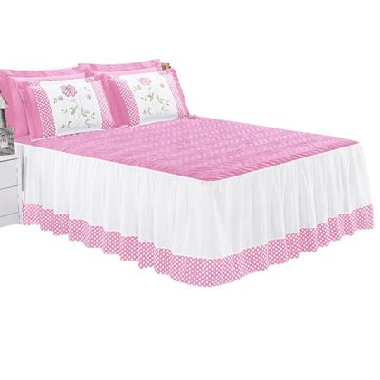 Imagem de Colcha Cobre leito King 3 Peças Bordada com Babado Kamila