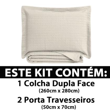 Imagem de Colcha Cobre Leito King kit 3 peças Dupla Face Microfibra Soft Ultrassônico - Camesa