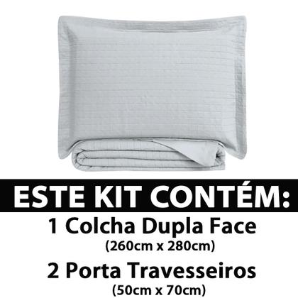 Imagem de Colcha Cobre Leito King kit 3 peças Dupla Face Microfibra Soft Ultrassônico - Camesa