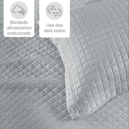 Imagem de Colcha Cobre Leito King kit 3 peças Dupla Face Microfibra Soft Ultrassônico - Camesa