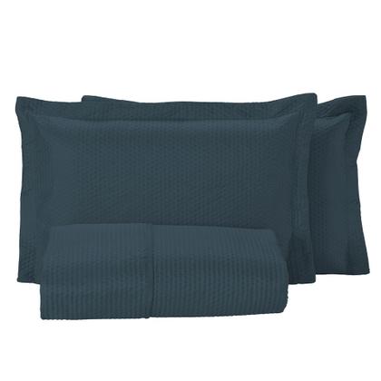 Imagem de Colcha Cobre Leito King Size Dupla Face 200 Fios 3 Peças Com Porta travesseiro Matelado Premium Luxo Siena Roll