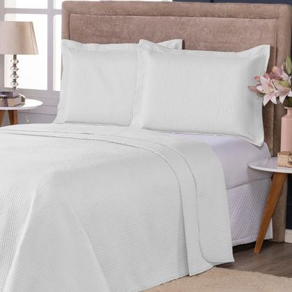 Imagem de Colcha Cobre Leito King Size Dupla Face 200 Fios 3 Peças Com Porta travesseiro Matelado Premium Luxo Siena Roll