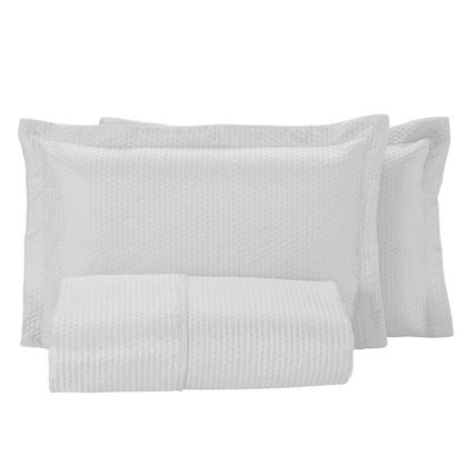 Imagem de Colcha Cobre Leito King Size Dupla Face 200 Fios 3 Peças Com Porta travesseiro Matelado Premium Luxo Siena Roll