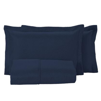 Imagem de Colcha Cobre Leito King Size Dupla Face 200 Fios 3 Peças Com Porta travesseiro Matelado Premium Luxo Siena Roll