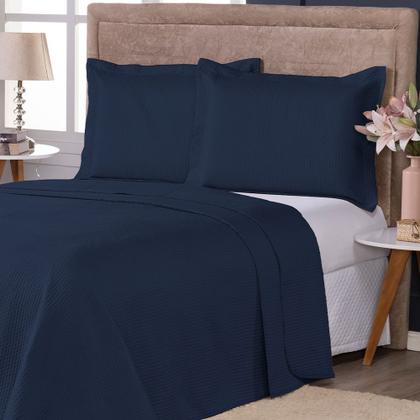 Imagem de Colcha Cobre Leito King Size Dupla Face 200 Fios 3 Peças Com Porta travesseiro Matelado Premium Luxo Siena Roll