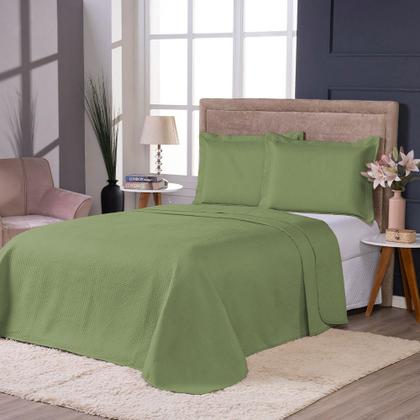 Imagem de Colcha Cobre Leito King Size Dupla Face 200 Fios 3 Peças Com Porta travesseiro Matelado Premium Luxo Siena Roll