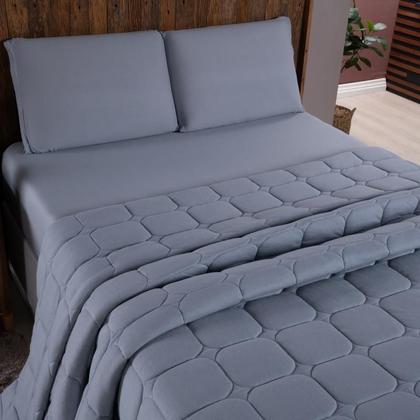 Imagem de Colcha Cobre Leito Malha 100% Algodão Dupla Face Matelado