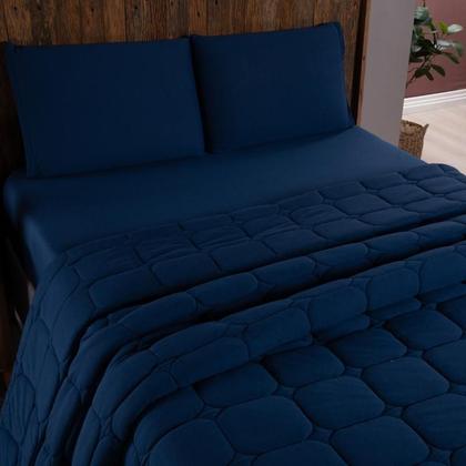 Imagem de Colcha Cobre Leito Malha 100% Algodão Dupla Face Matelado