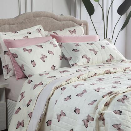 Imagem de Colcha Cobre Leito Matelado Cama Queen 3 Peças Algodão Misto