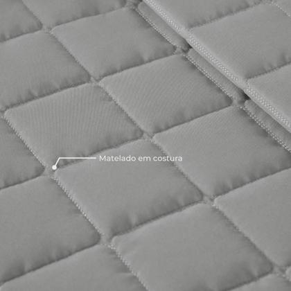 Imagem de Colcha Cobre Leito Matelado Queen 3 Pçs Dupla Face Déli Cinza