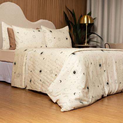 Imagem de Colcha Cobre Leito Matelado Solteiro 2 Pçs Algodão Misto