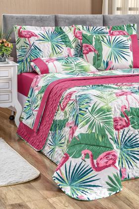 Imagem de Colcha cobre leito Micropercal 200 fios dupla face Casal.