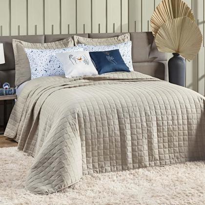 Imagem de Colcha Cobre Leito Queen 7 Peças Basic 300 Fios Bege Moon