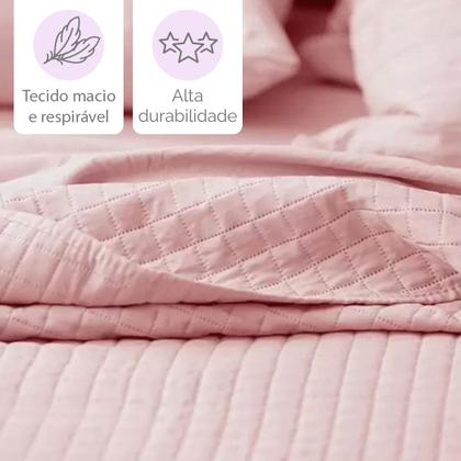 Imagem de Colcha Cobre Leito Queen kit 3 peças Dupla Face Microfibra Soft Ultrassônico - Camesa