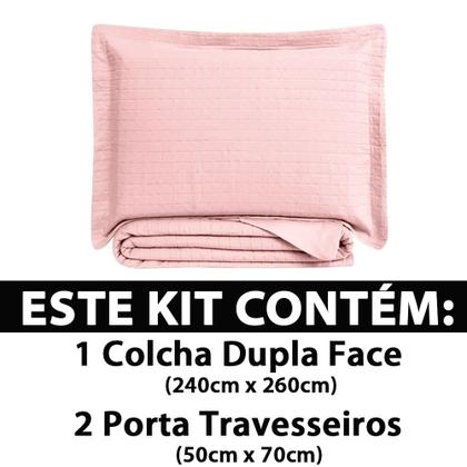 Imagem de Colcha Cobre Leito Queen kit 3 peças Dupla Face Microfibra Soft Ultrassônico - Camesa