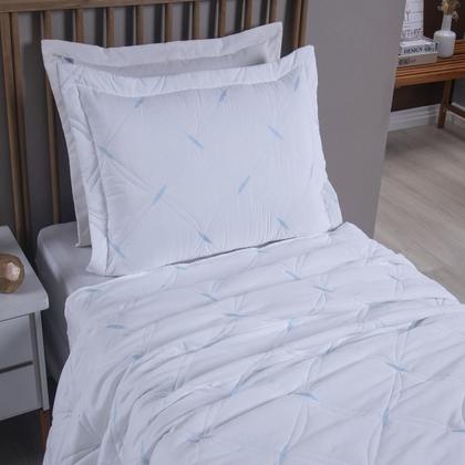 Imagem de Colcha Cobre Leito Solteiro 2 Peças Bordado 200 Fios Unique