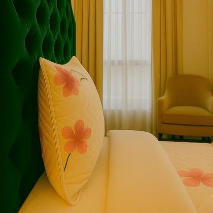 Imagem de Colcha Cobre Leito Solteiro 200 Fios 2 Peças Com Porta travesseiro Matelado Premium Luxo