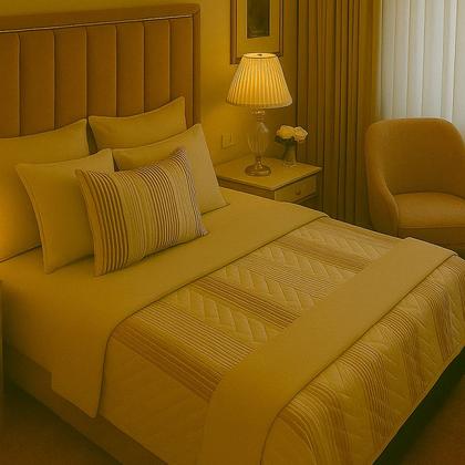 Imagem de Colcha Cobre Leito Solteiro 200 Fios 2 Peças Com Porta travesseiro Matelado Premium Luxo