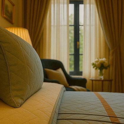 Imagem de Colcha Cobre Leito Solteiro 200 Fios 2 Peças Com Porta travesseiro Matelado Premium Luxo