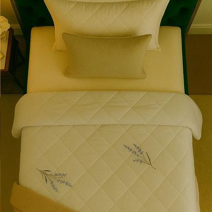 Imagem de Colcha Cobre Leito Solteiro 200 Fios 2 Peças Com Porta travesseiro Matelado Premium Luxo