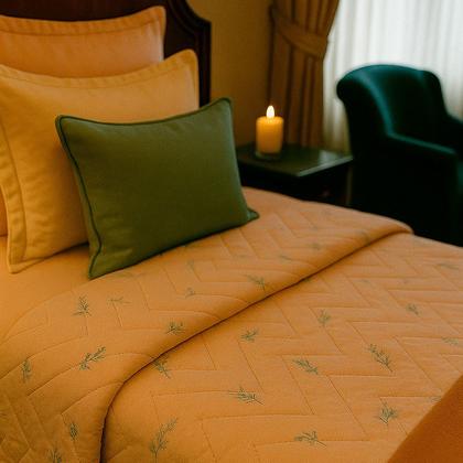 Imagem de Colcha Cobre Leito Solteiro 200 Fios 2 Peças Com Porta travesseiro Matelado Premium Luxo