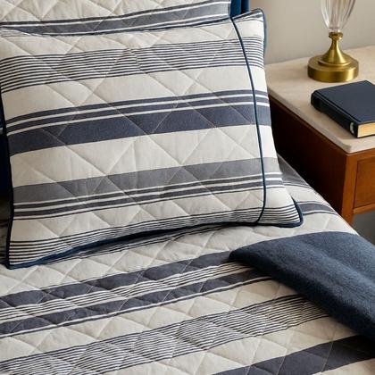 Imagem de Colcha Cobre Leito Solteiro 200 Fios 2 Peças Com Porta travesseiro Matelado Premium Luxo