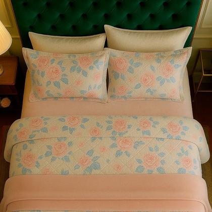 Imagem de Colcha Cobre Leito Solteiro 200 Fios 2 Peças Com Porta travesseiro Matelado Premium Luxo