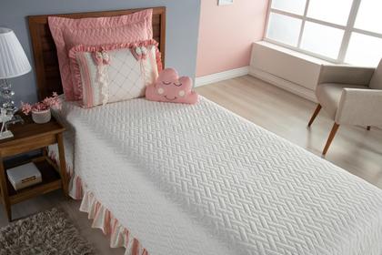 Imagem de Colcha cobre leito solteiro 4 peças menina com almofada