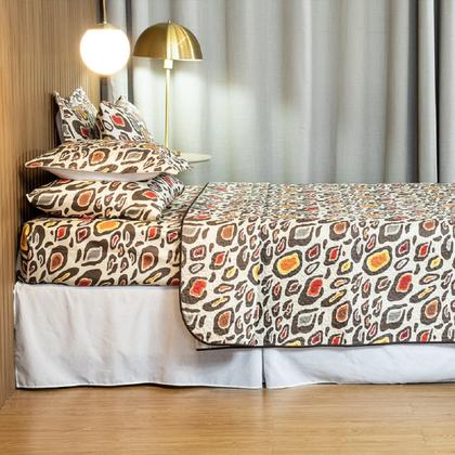 Imagem de Colcha Cobre Leito Solteiro Estampado 180 fios 2 peças